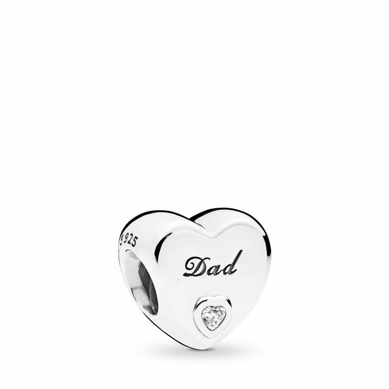 Pandora Dad's Love Charm - Sterling Silver/Cubic Zirconia - Canada | CK2270JH